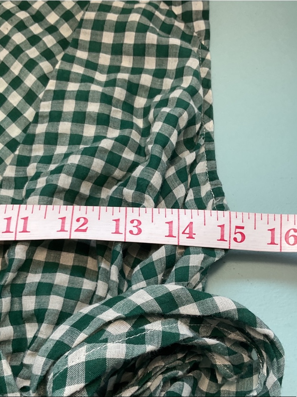 Odille Green and White Gingham Wrap Blouse - Picture 3 of 6